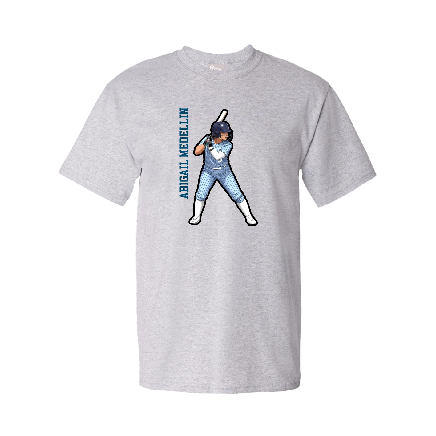 Tee — Name Vertical in Grey