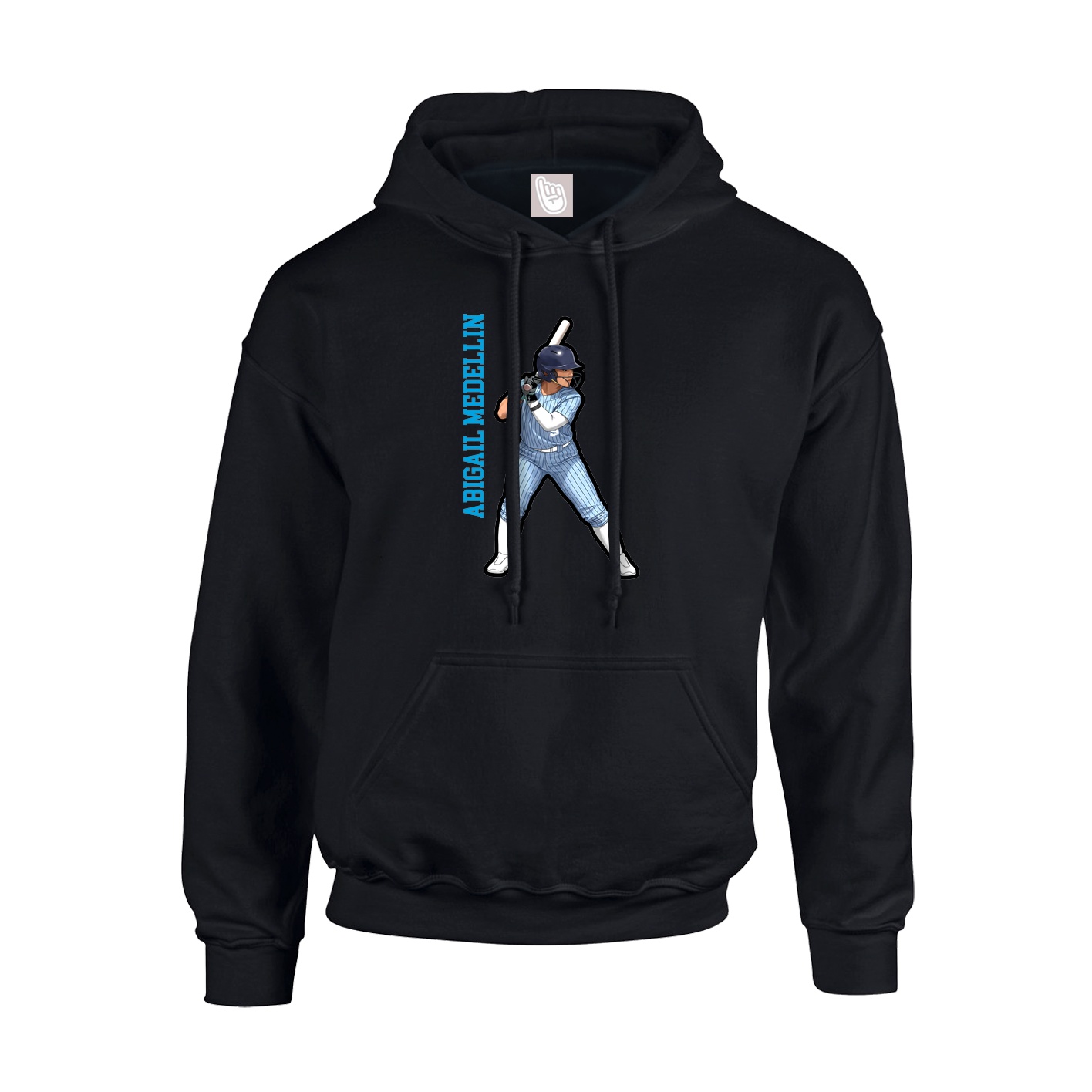 Youth Hoodie — Name Vertical in Black