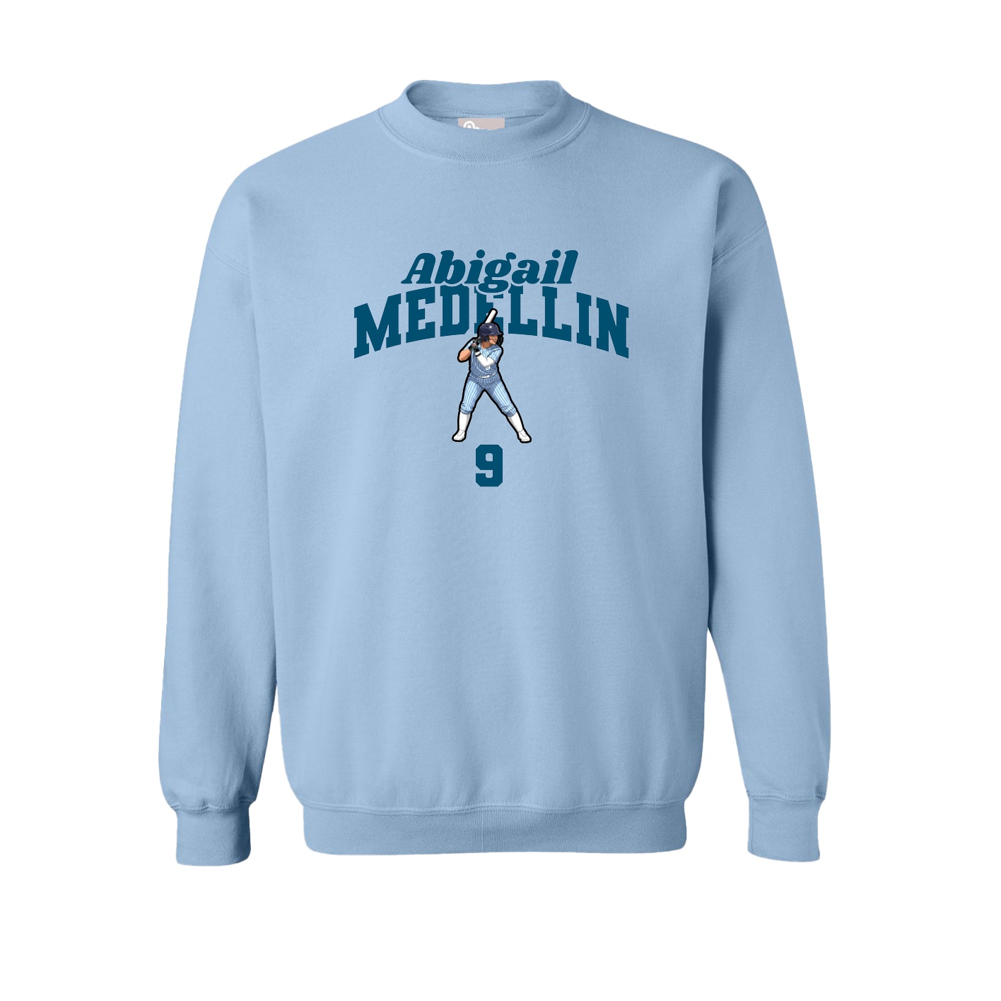 Fleece Crew — Signature Arch in Light Blue