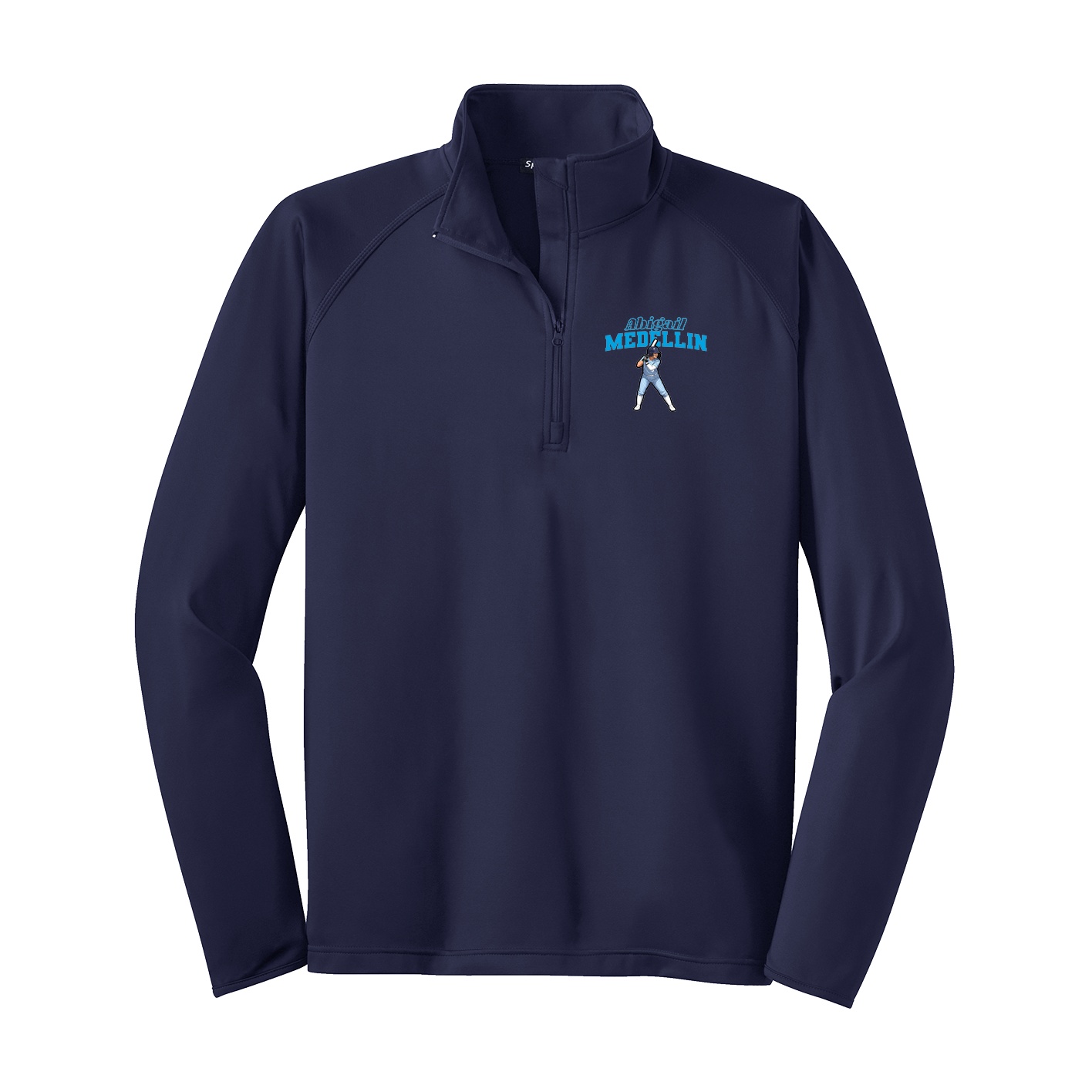 Q-Zip Pullover — Name Arch in Navy