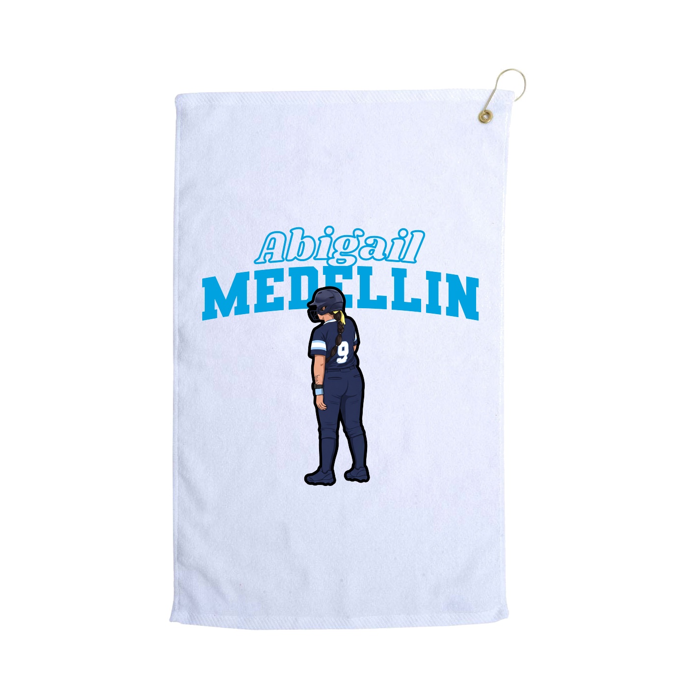 Golf Towel — Name Arch in White
