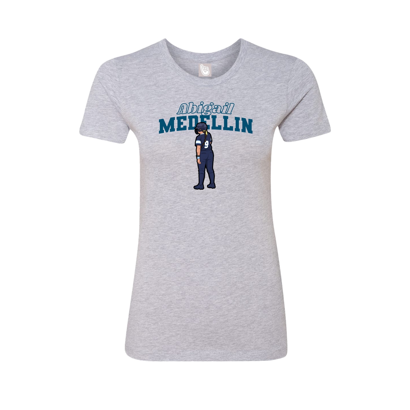 Womens Tee — Name Arch in Grey