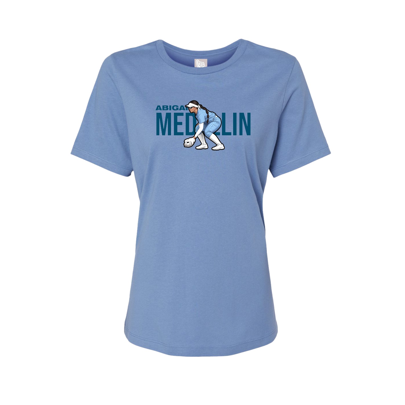 Womens Tee — Player Name in Powder Blue