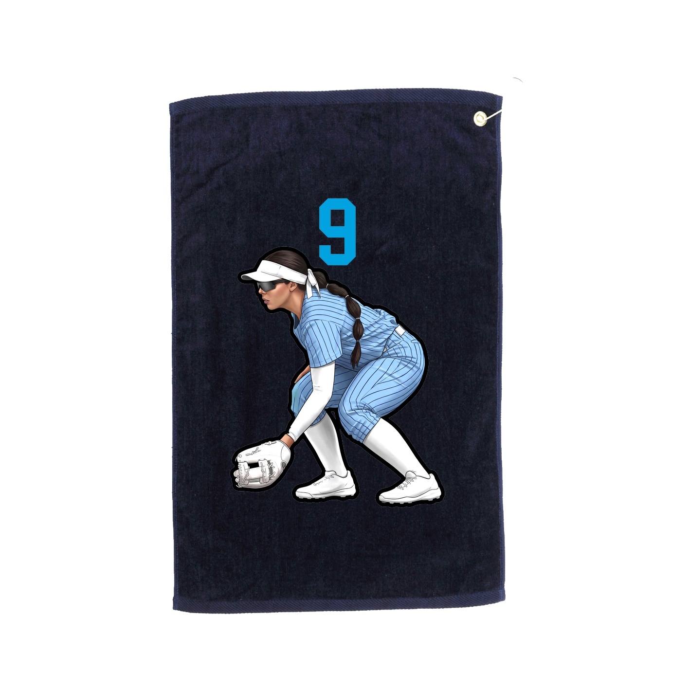 Golf Towel — Number Top in Navy