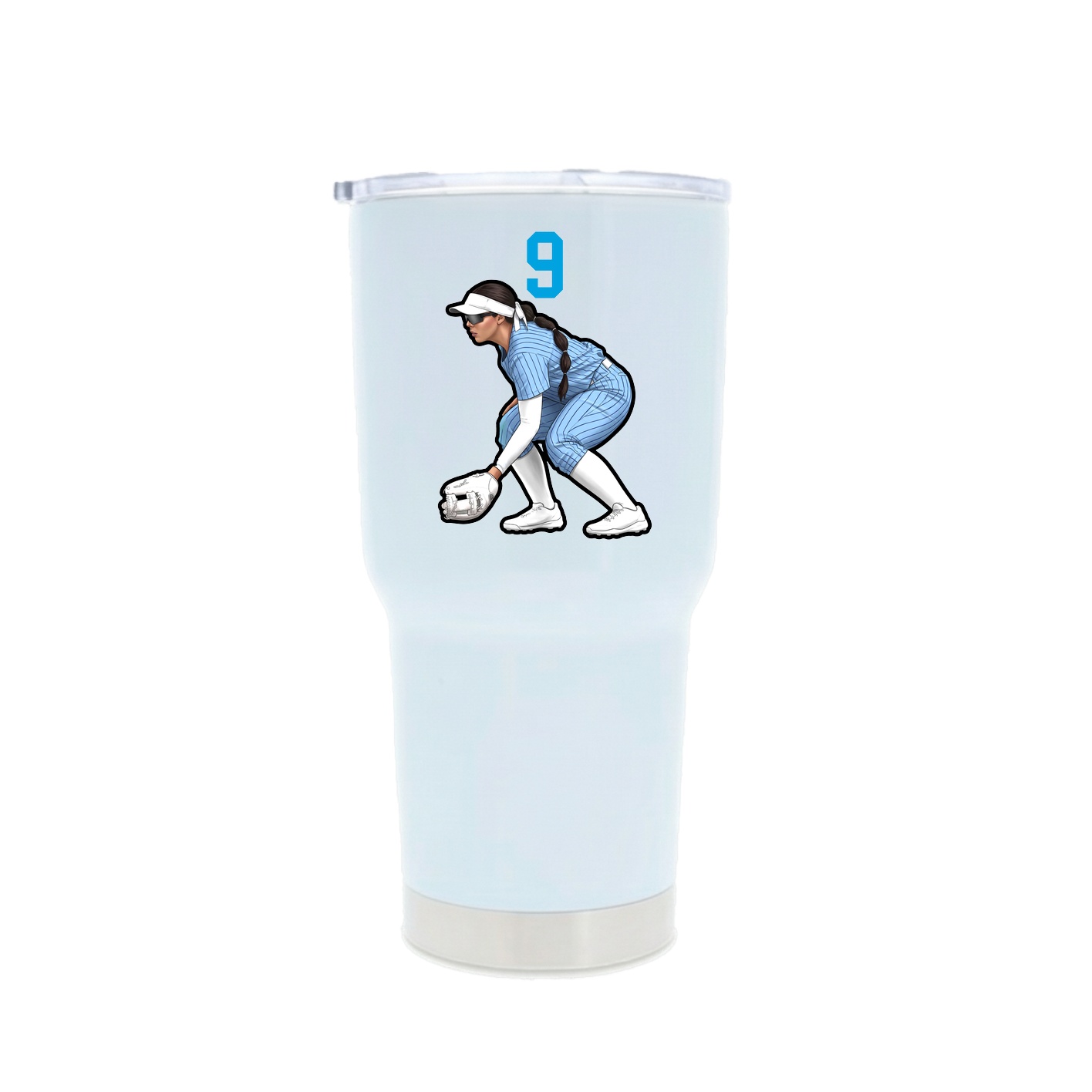30oz Stainless Steel Tumbler — Number Top in White