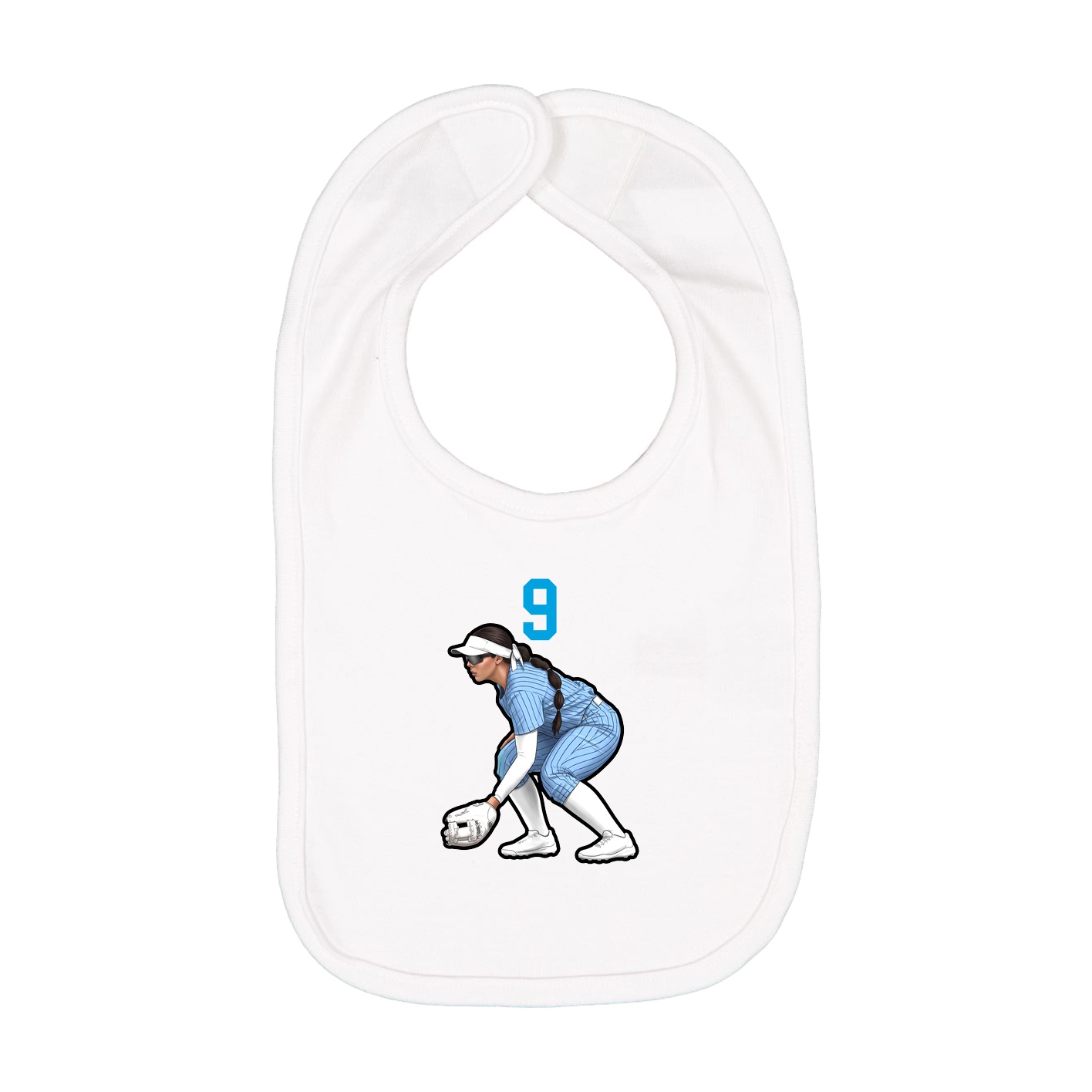 Infant Bib — Number Top in White