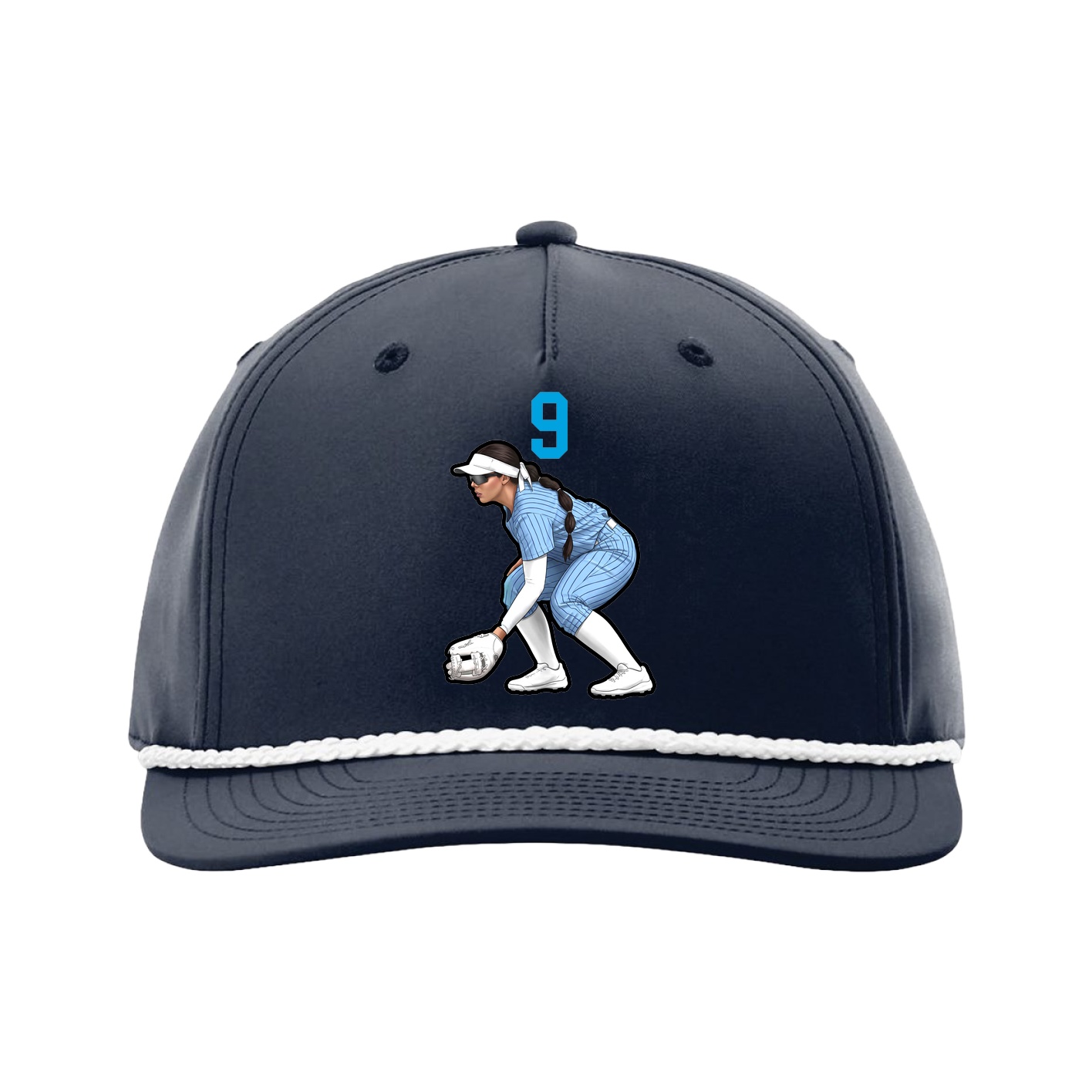 Five-Panel Classic Rope Cap — Number Top in Navy