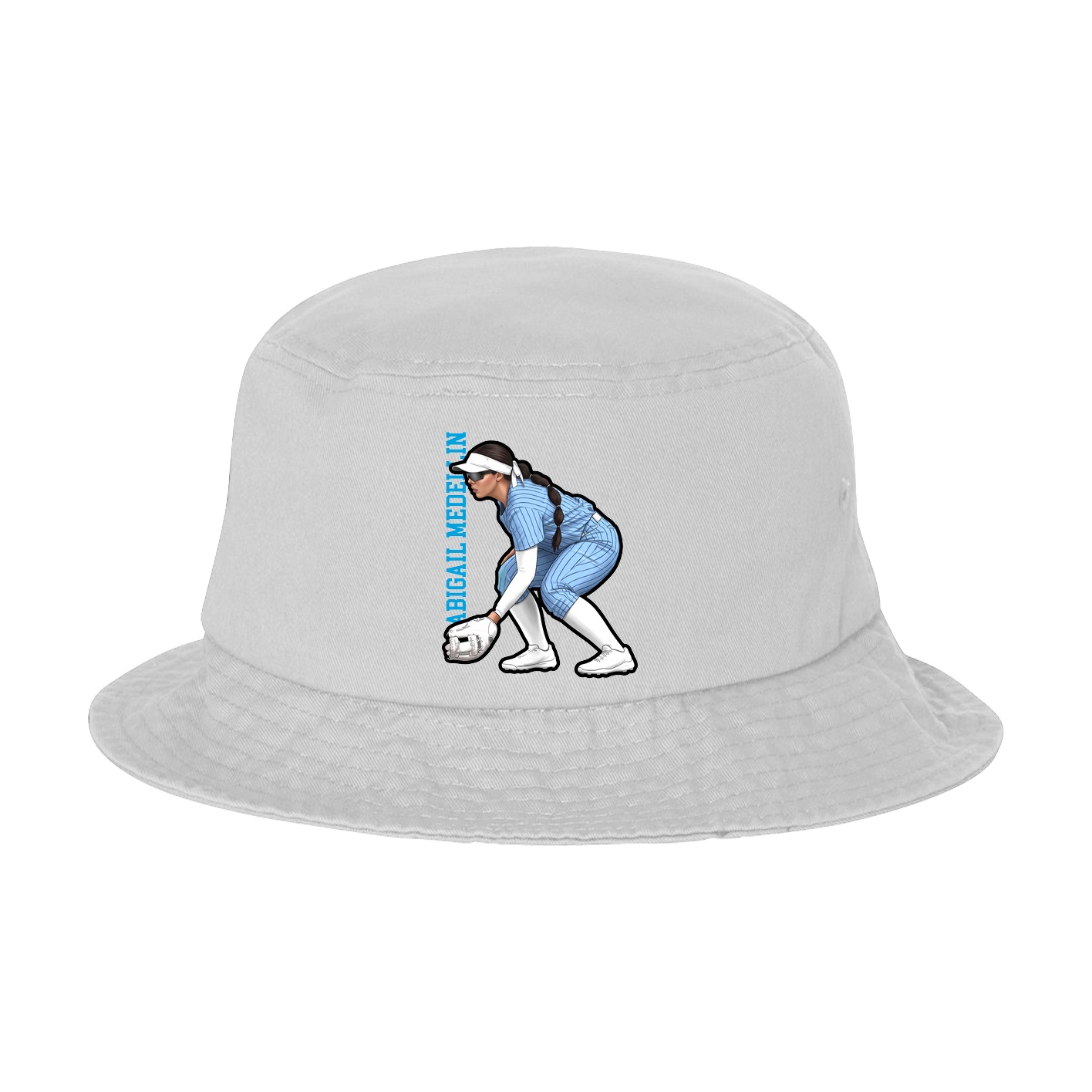 Bucket Cap — Name Vertical in White