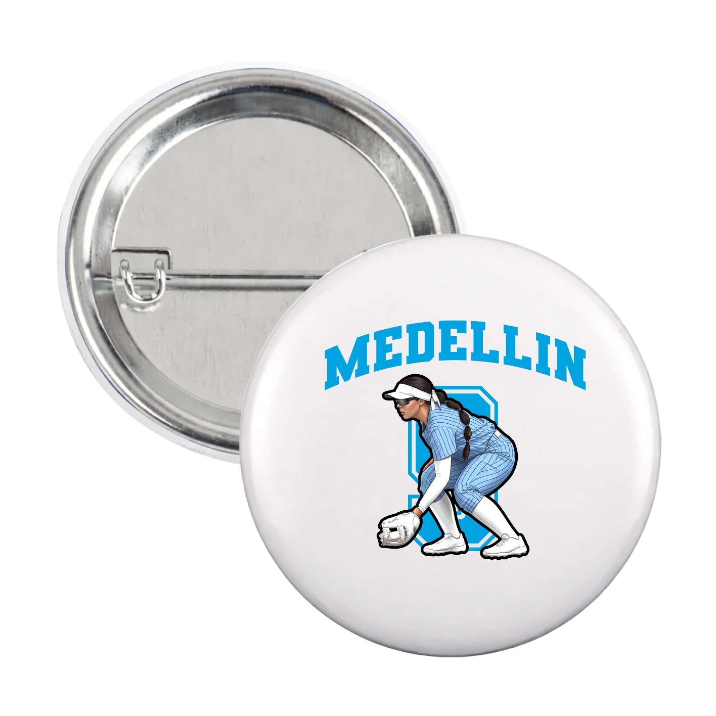 Game Day Button — Number in White