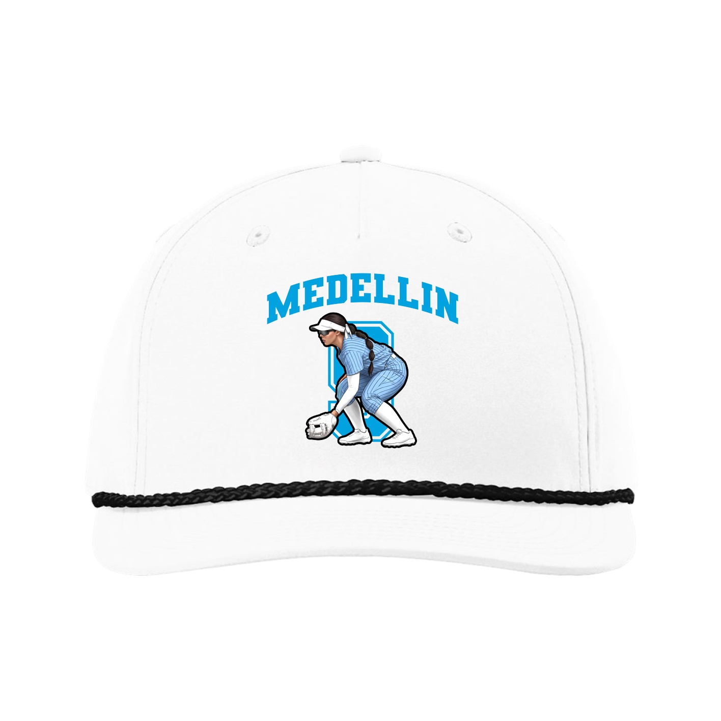 Five-Panel Classic Rope Cap — Number in White