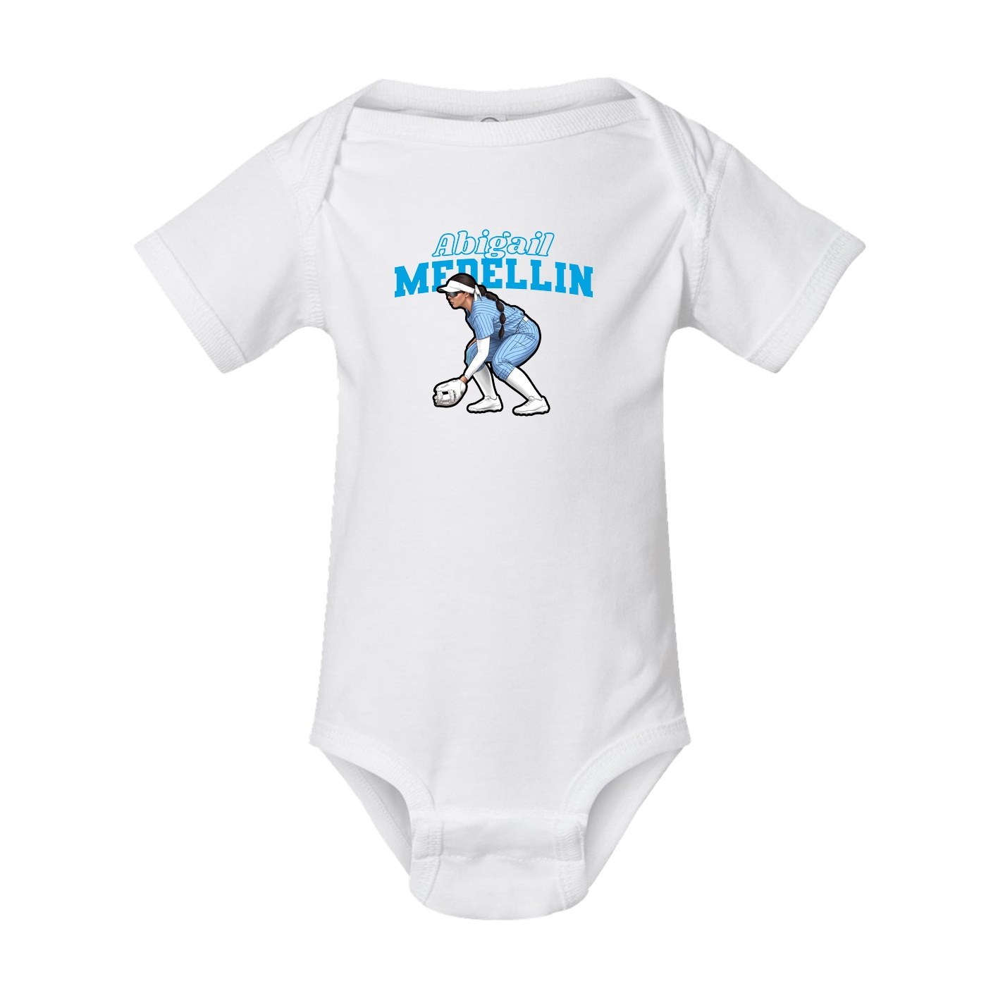 Baby Onesie — Name Arch in White