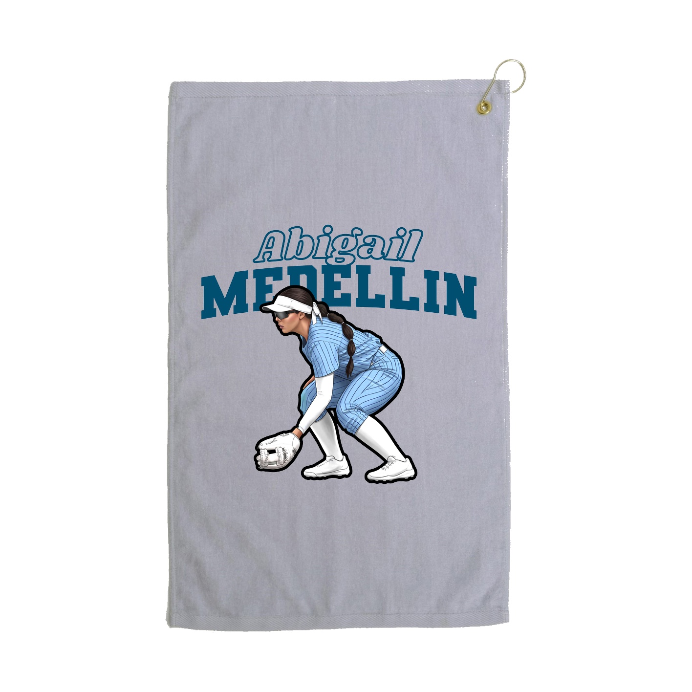 Golf Towel — Name Arch in Grey