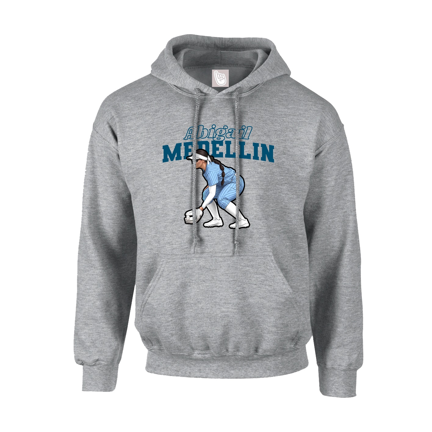 Hoodie — Name Arch in Grey