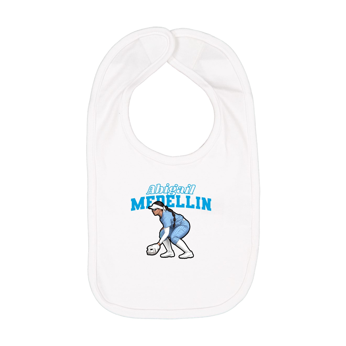 Infant Bib — Name Arch in White