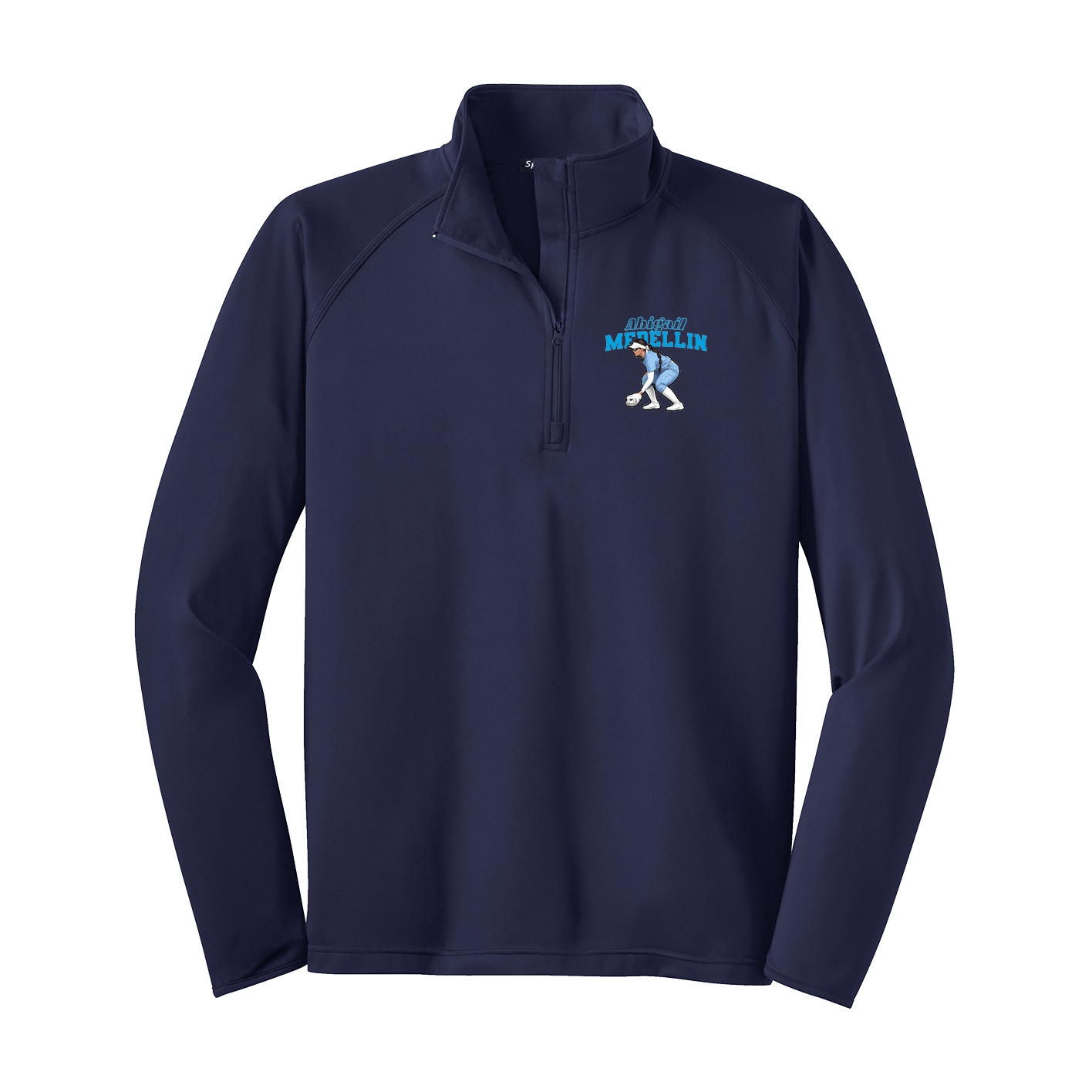 Q-Zip Pullover — Name Arch in Navy