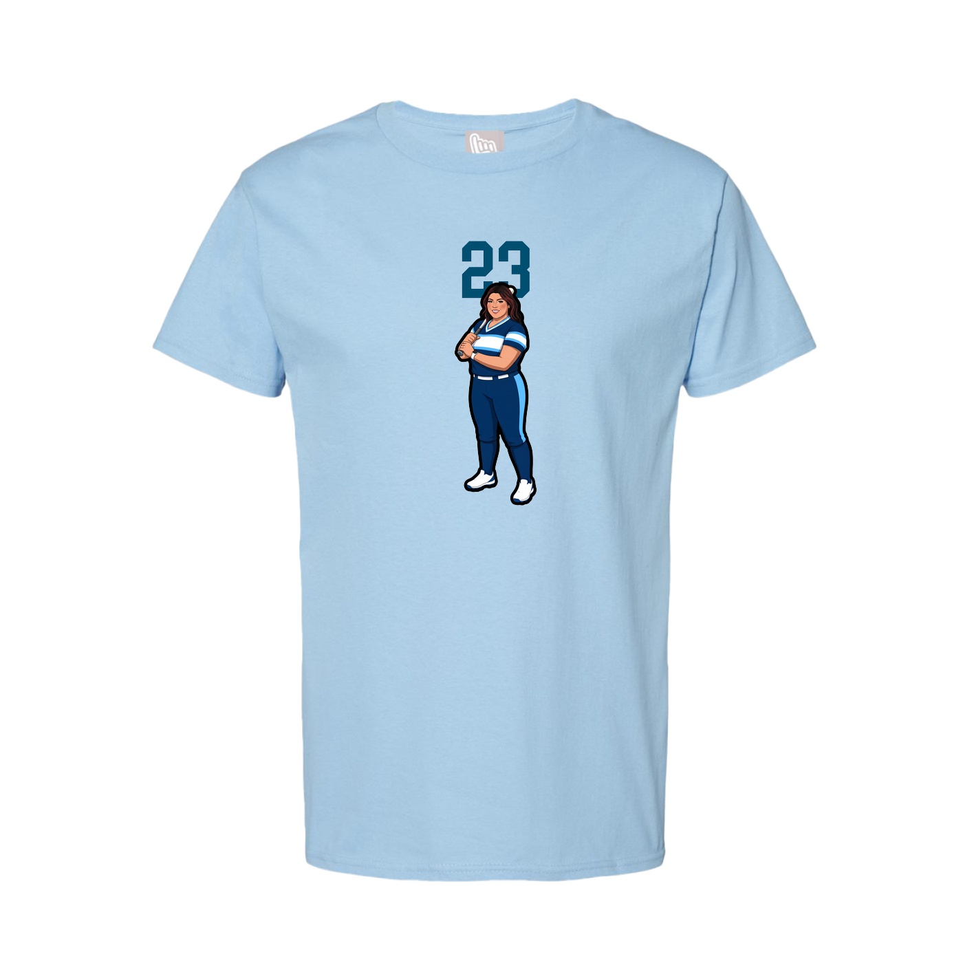 Youth Tee — Number Top in Light Blue