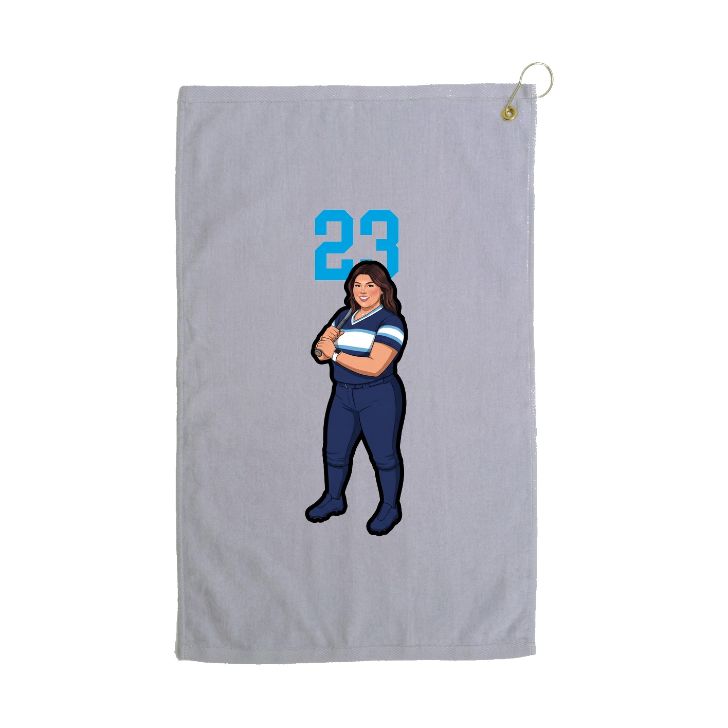 Golf Towel — Number Top in Grey