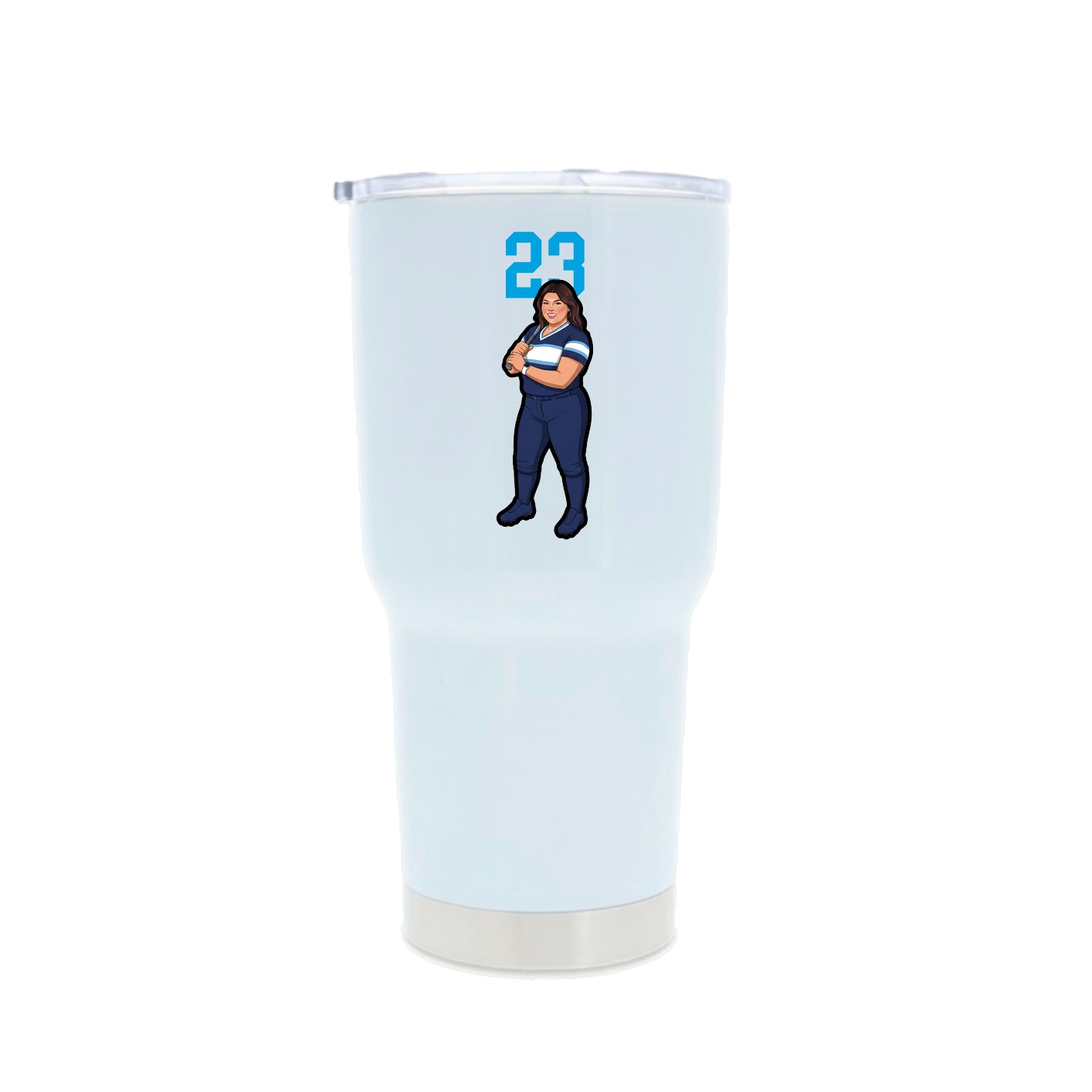 30oz Stainless Steel Tumbler — Number Top in White