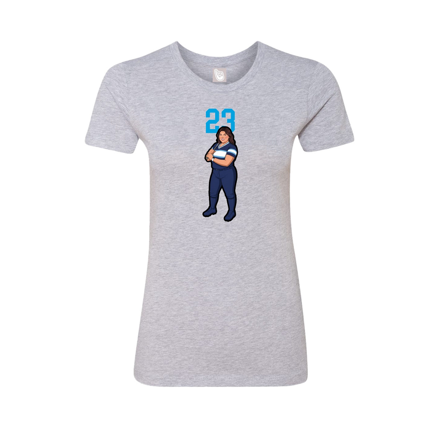Fitted Women's Tee — Number Top in Grey