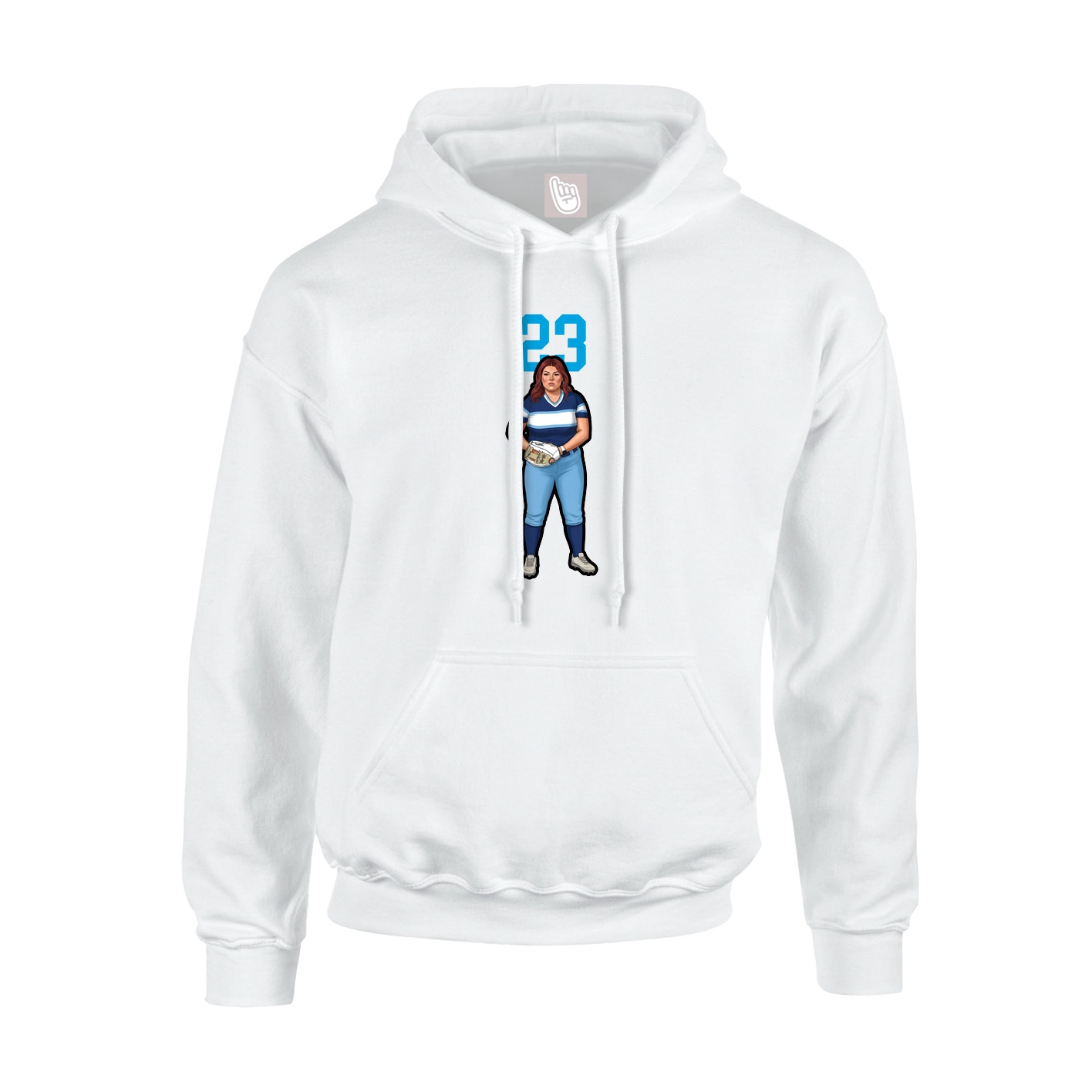 Youth Hoodie — Number Top in White