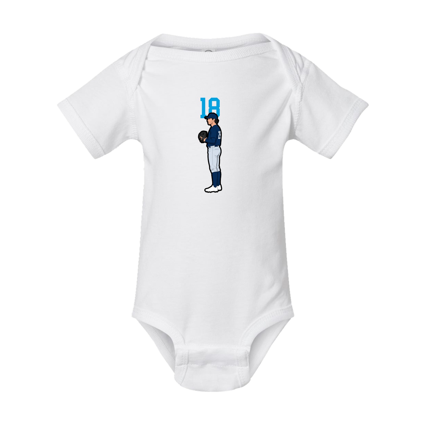 Baby Onesie — Number Top in White