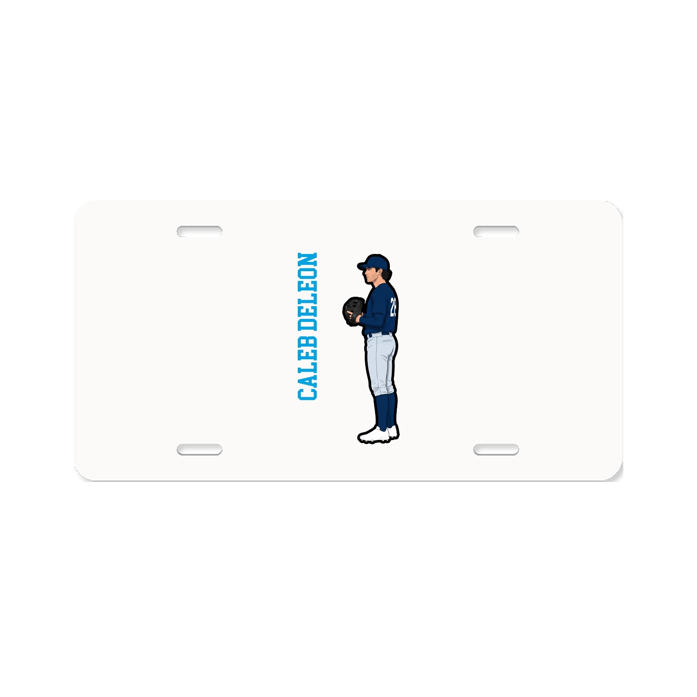 License Plate — Name Vertical in Classic