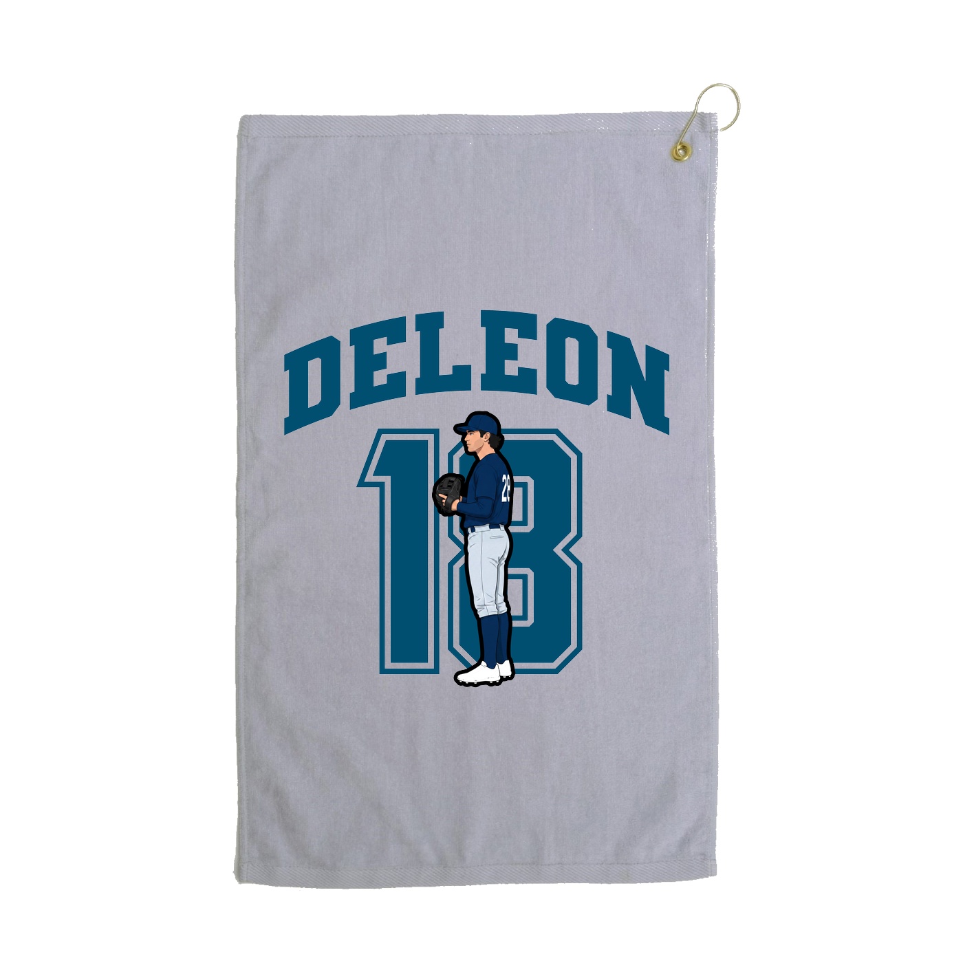Golf Towel — Number in Grey