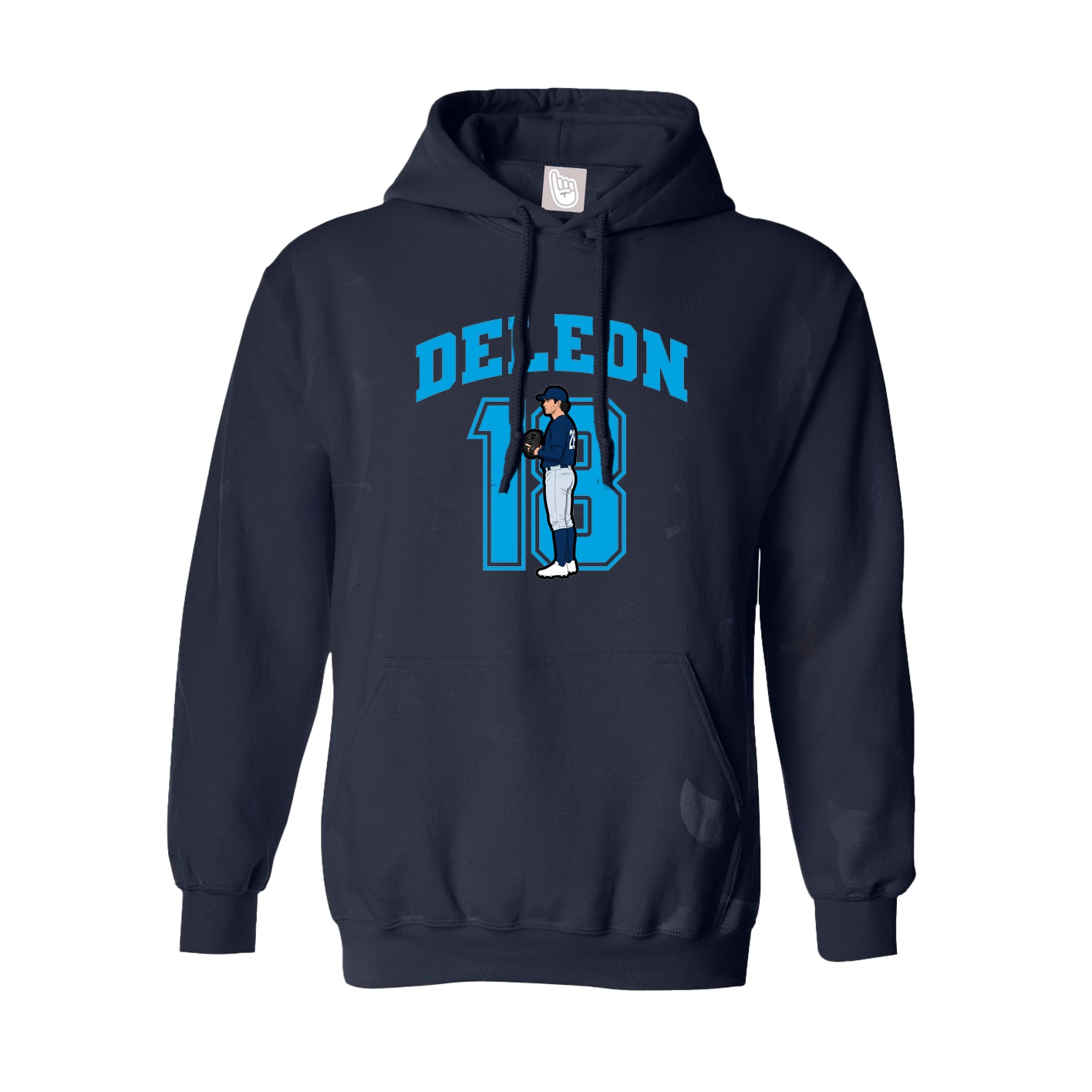 Youth Hoodie — Number in Navy