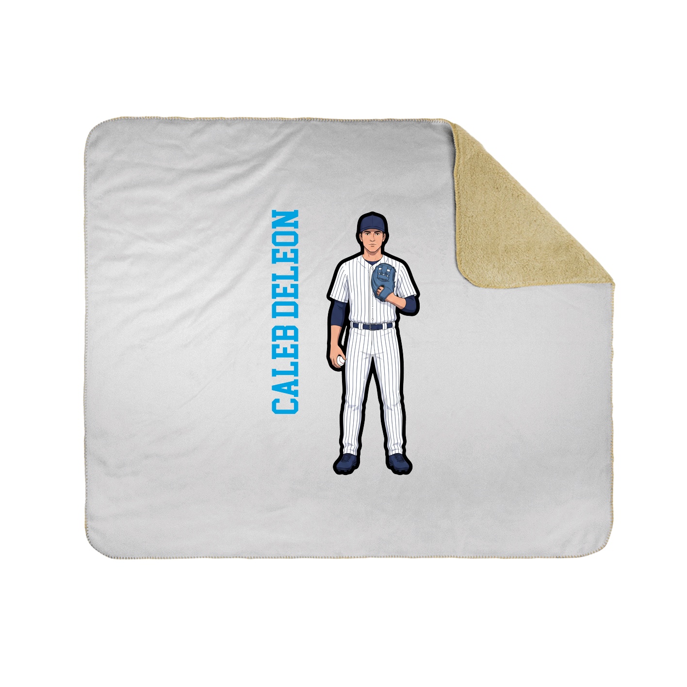 Throw Blanket — Name Vertical in White