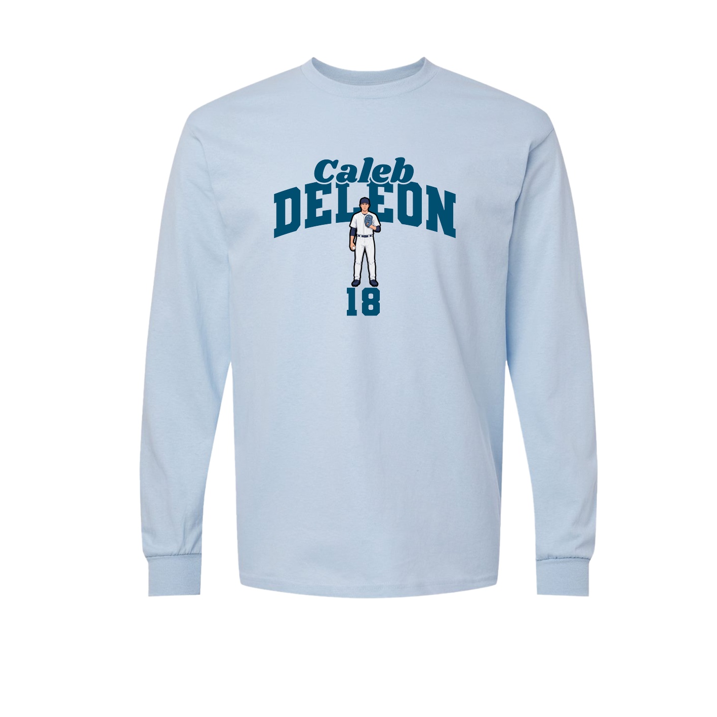 Long Sleeve Tee — Signature Arch in Light Blue