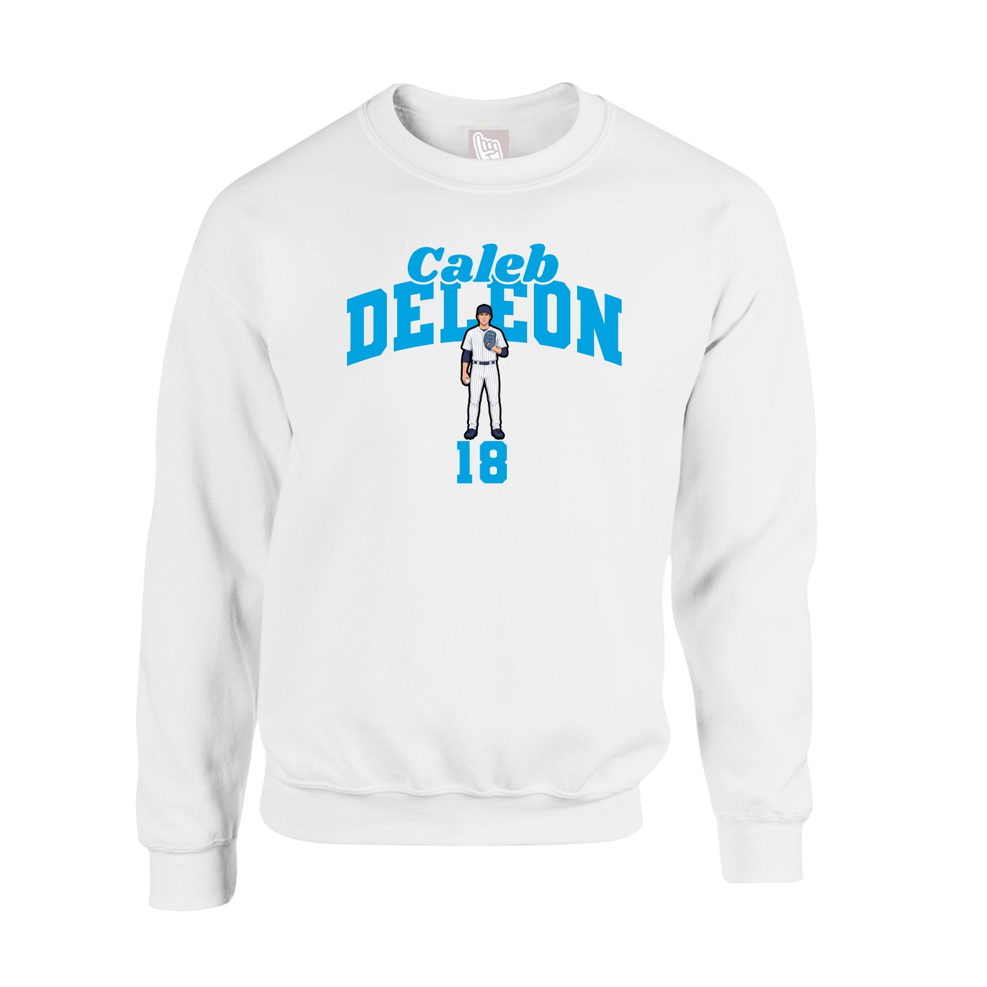 Fleece Crew — Signature Arch in White