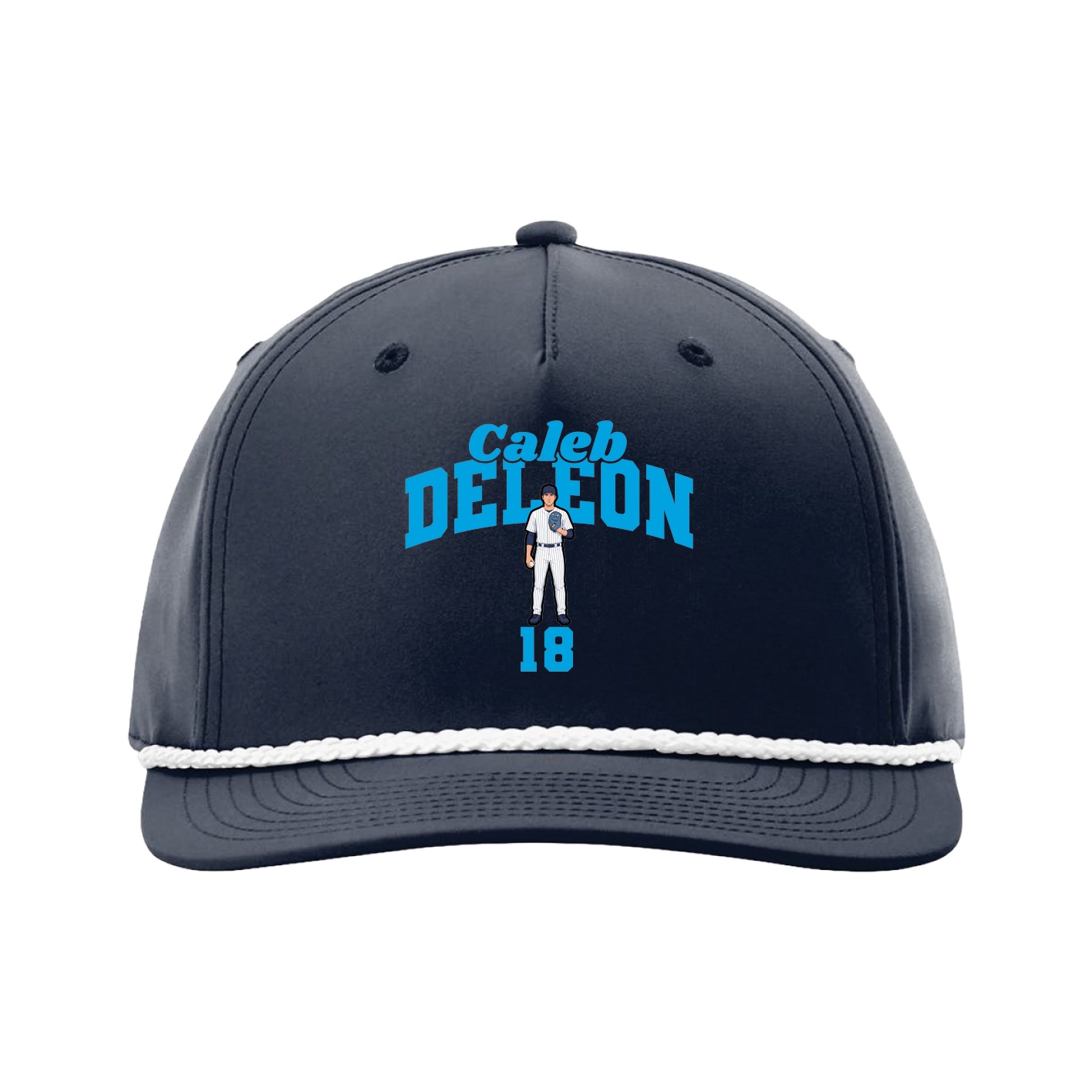 Five-Panel Classic Rope Cap — Signature Arch in Navy