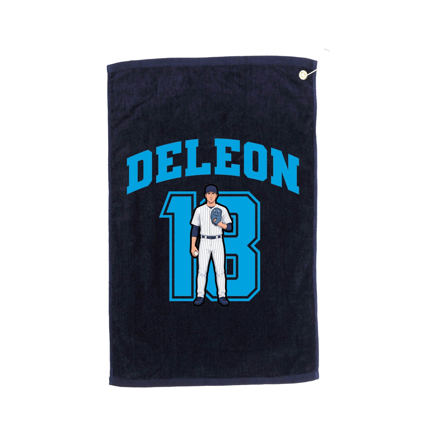 Golf Towel — Number in Navy
