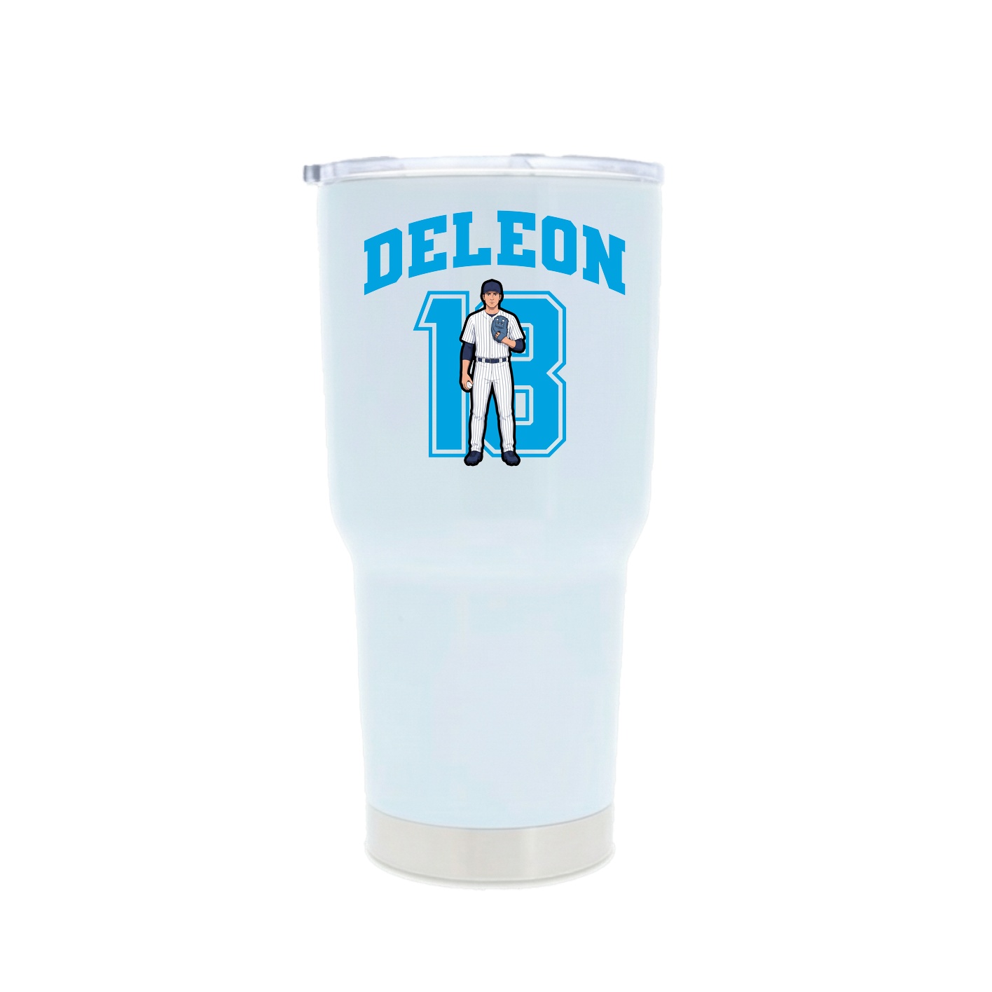 30oz Stainless Steel Tumbler — Number in White