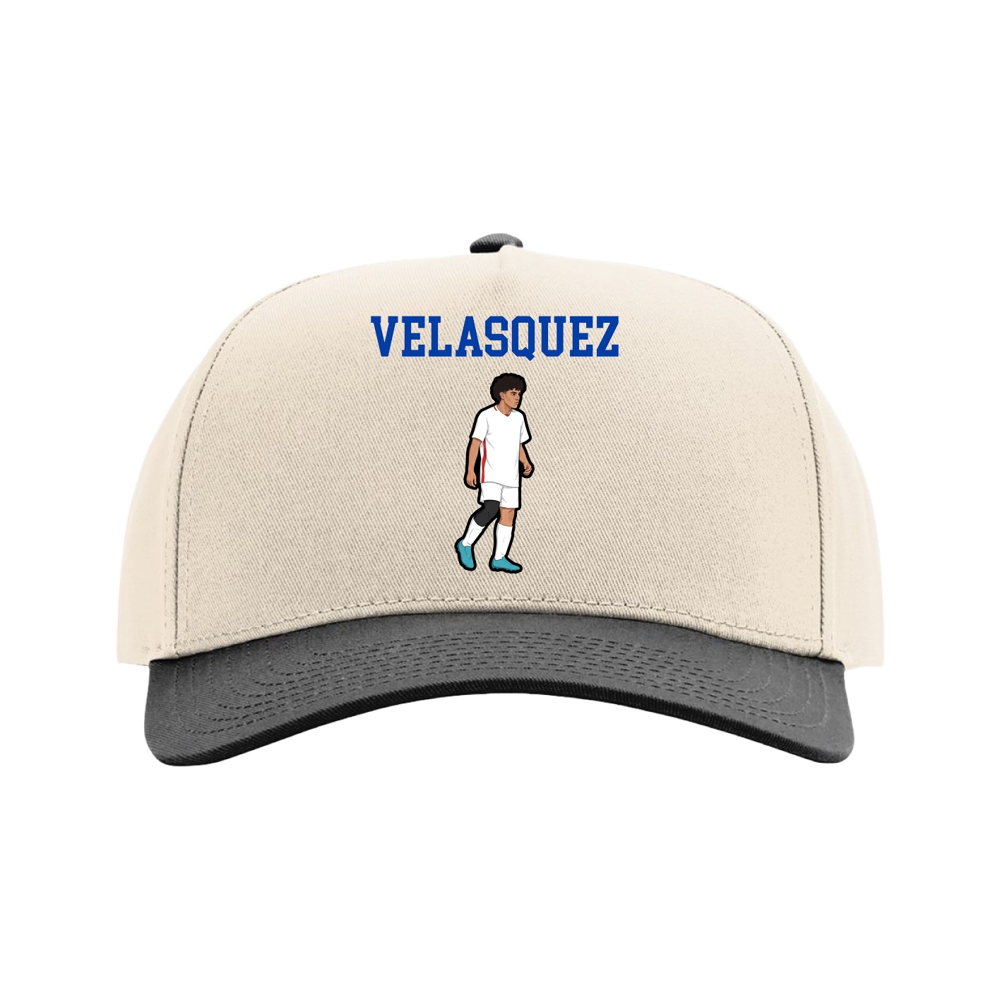 Full Fabric Five-Panel Champ Cap — Shirsey in Cream/Black
