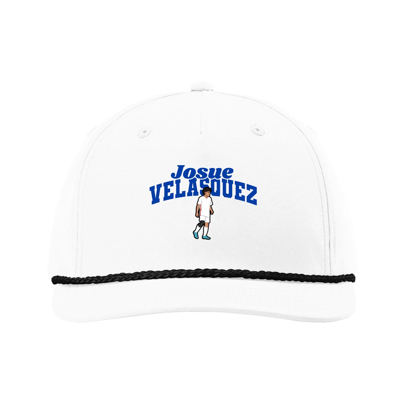 Five-Panel Classic Rope Cap — Signature Arch in White
