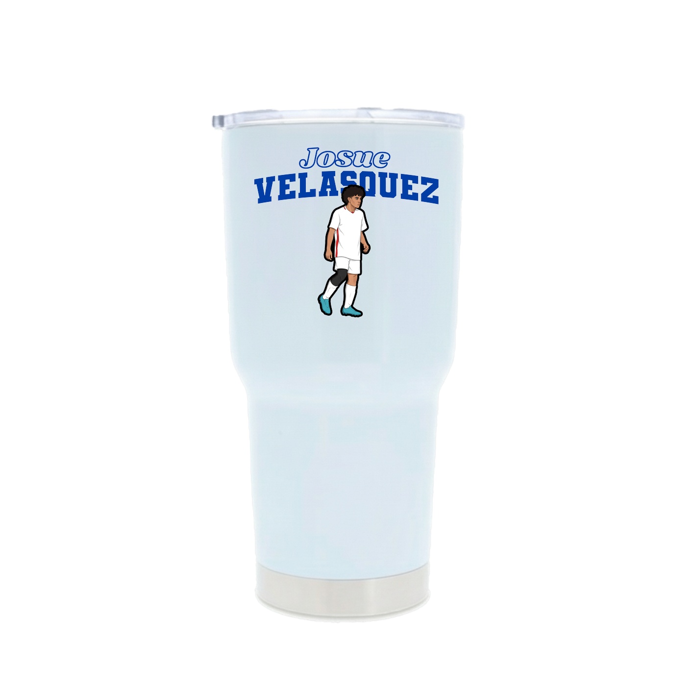 30oz Stainless Steel Tumbler — Name Arch in White