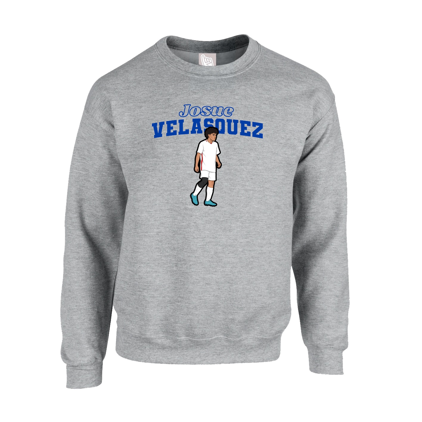 Fleece Crew — Name Arch in Grey