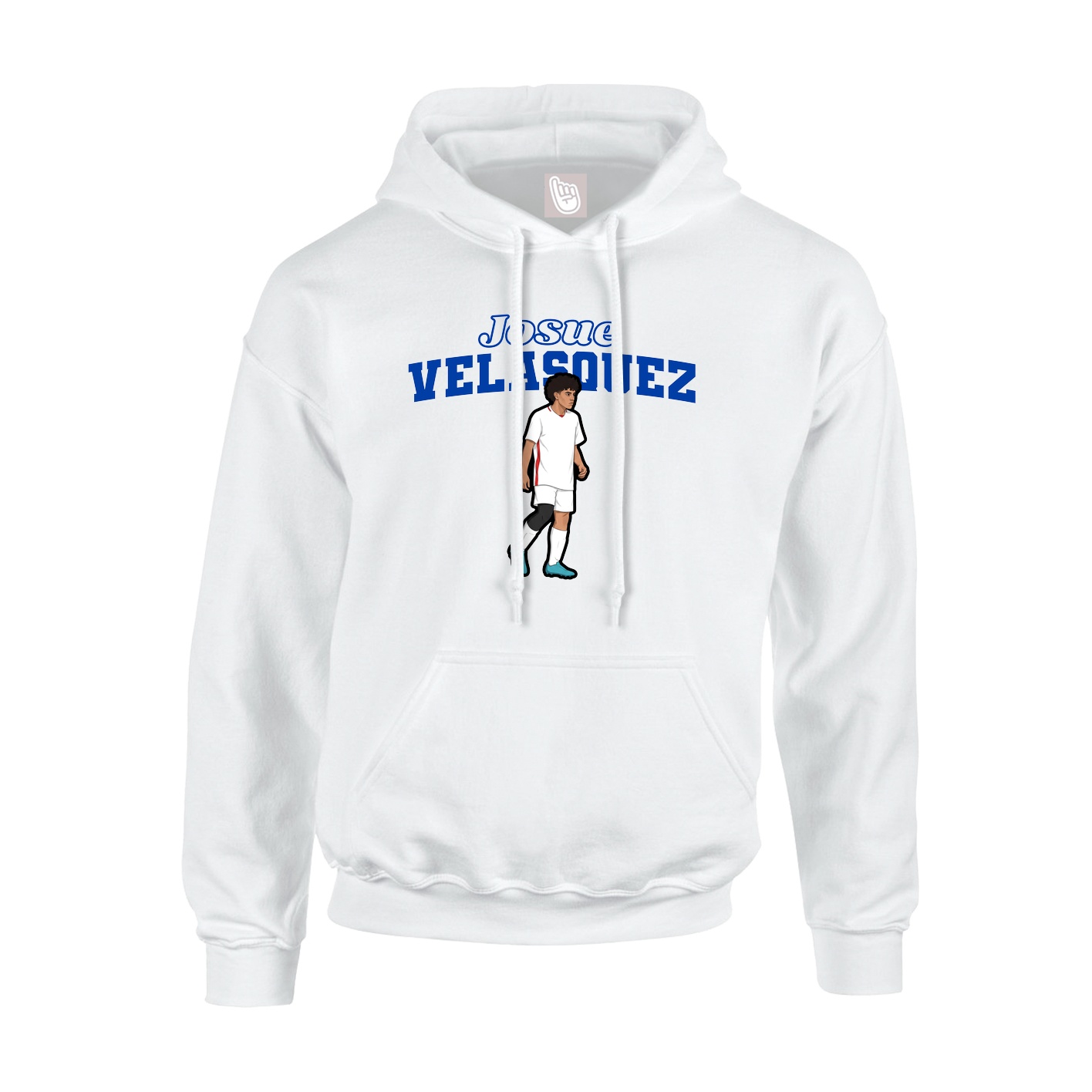Youth Hoodie — Name Arch in White