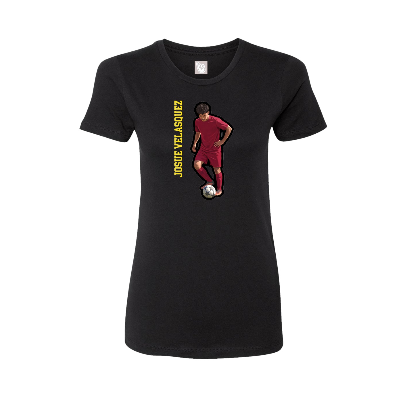 Fitted Women's Tee — Name Vertical in Black