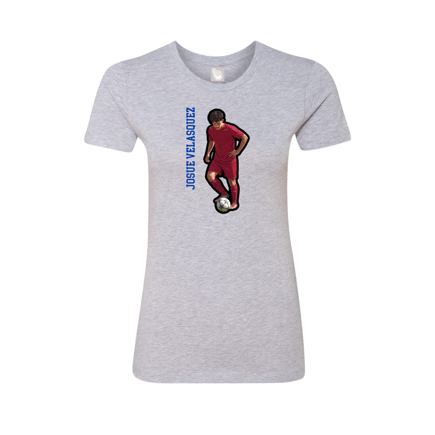Womens Tee — Name Vertical in Grey