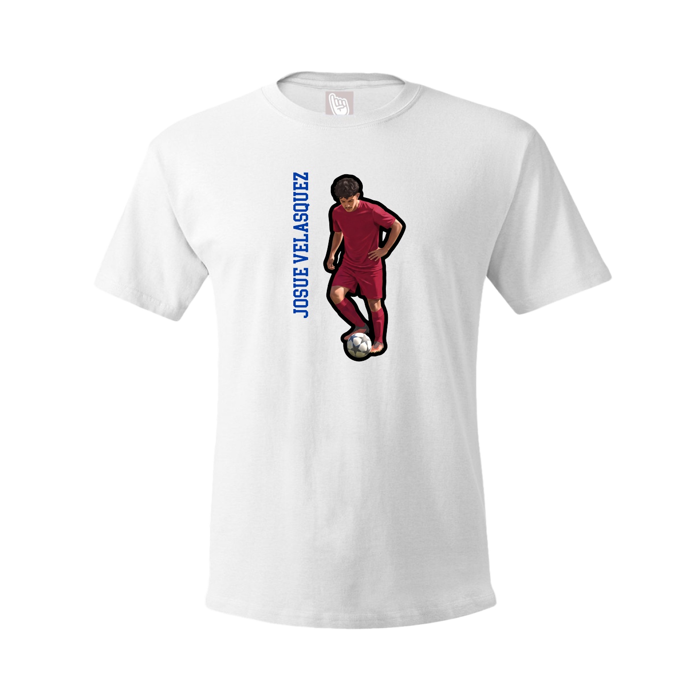 Youth Tee — Name Vertical in White