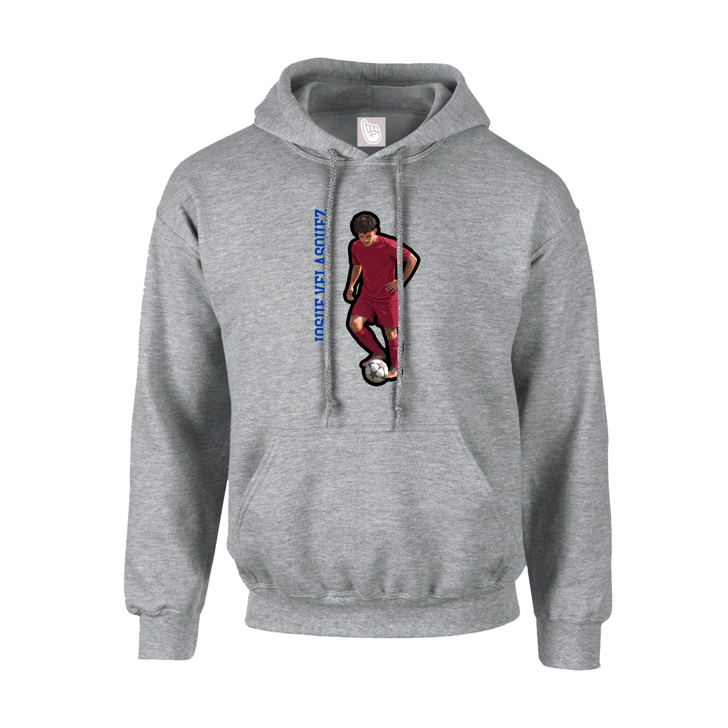 Hoodie — Name Vertical in Grey