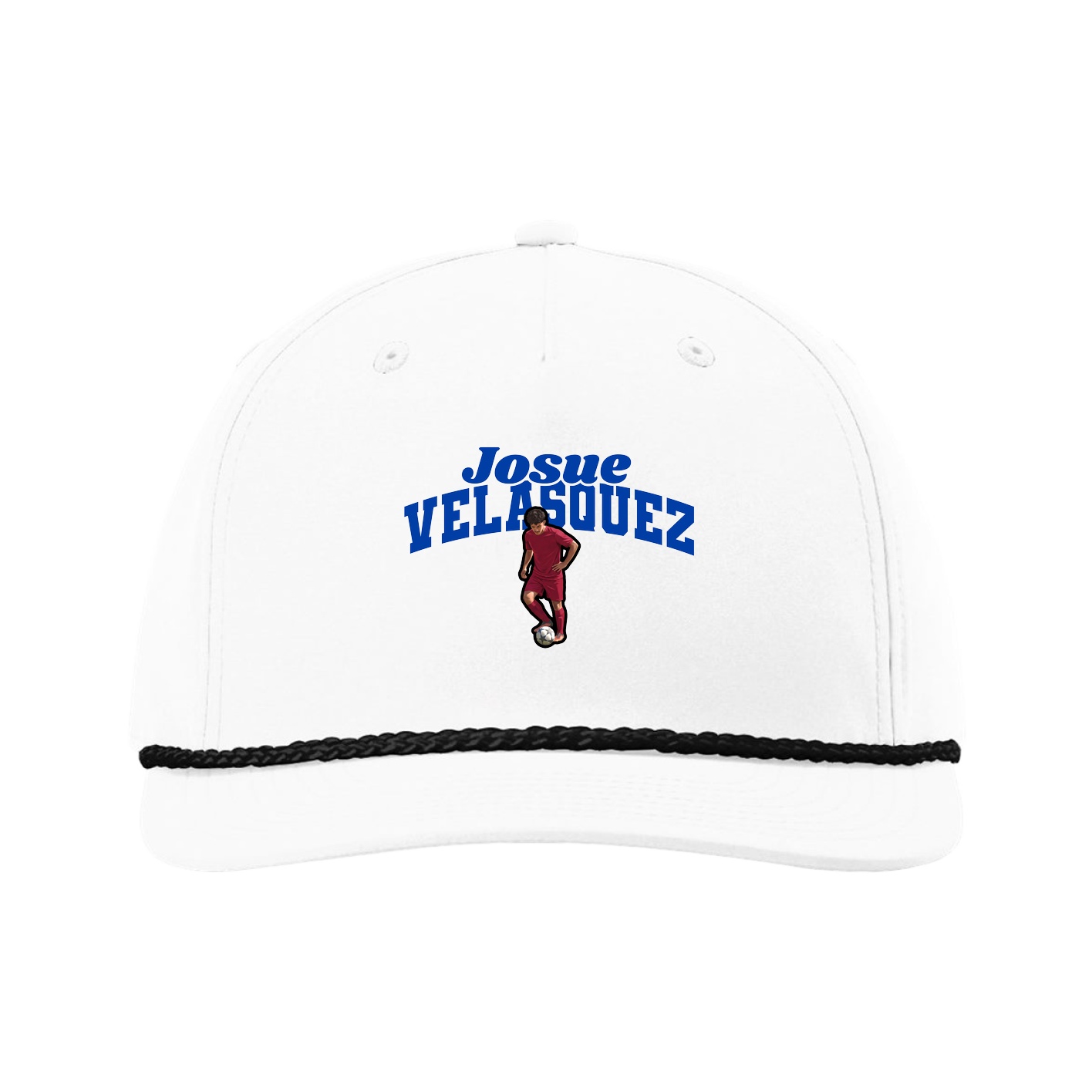 Five-Panel Classic Rope Cap — Signature Arch in White