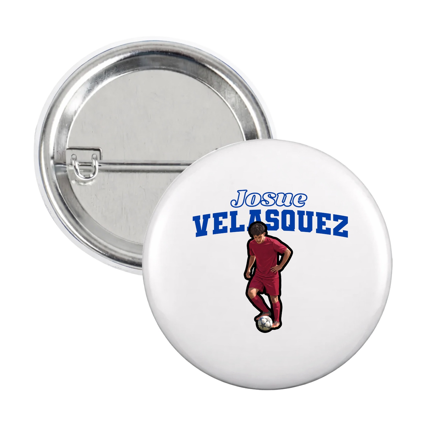 Game Day Button — Name Arch in White