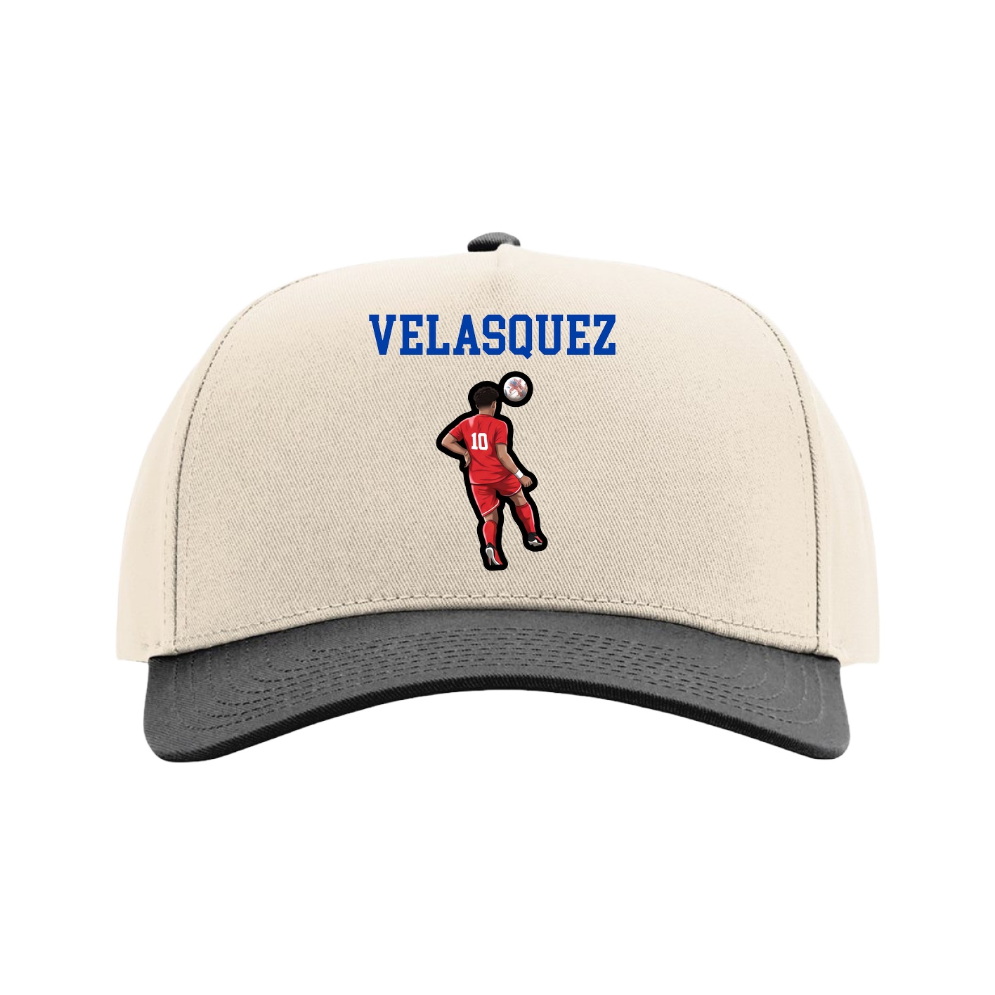 Full Fabric Five-Panel Champ Cap — Shirsey in Cream/Black