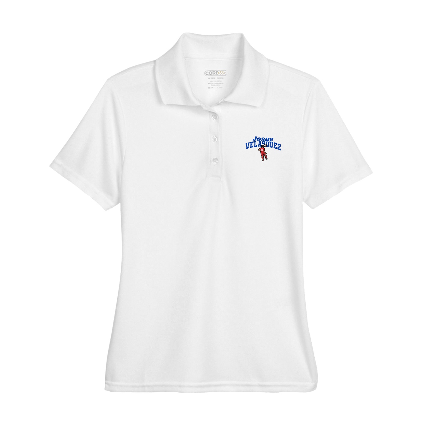 Womens Performance Polo — Signature Arch in White