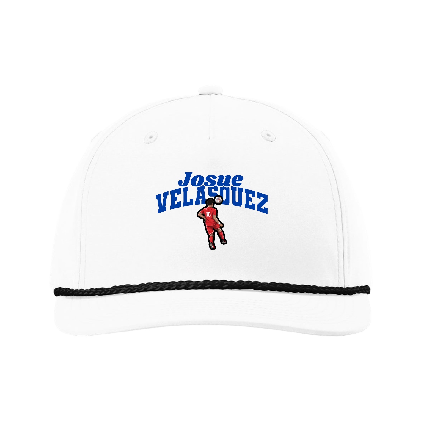 Five-Panel Classic Rope Cap — Signature Arch in White