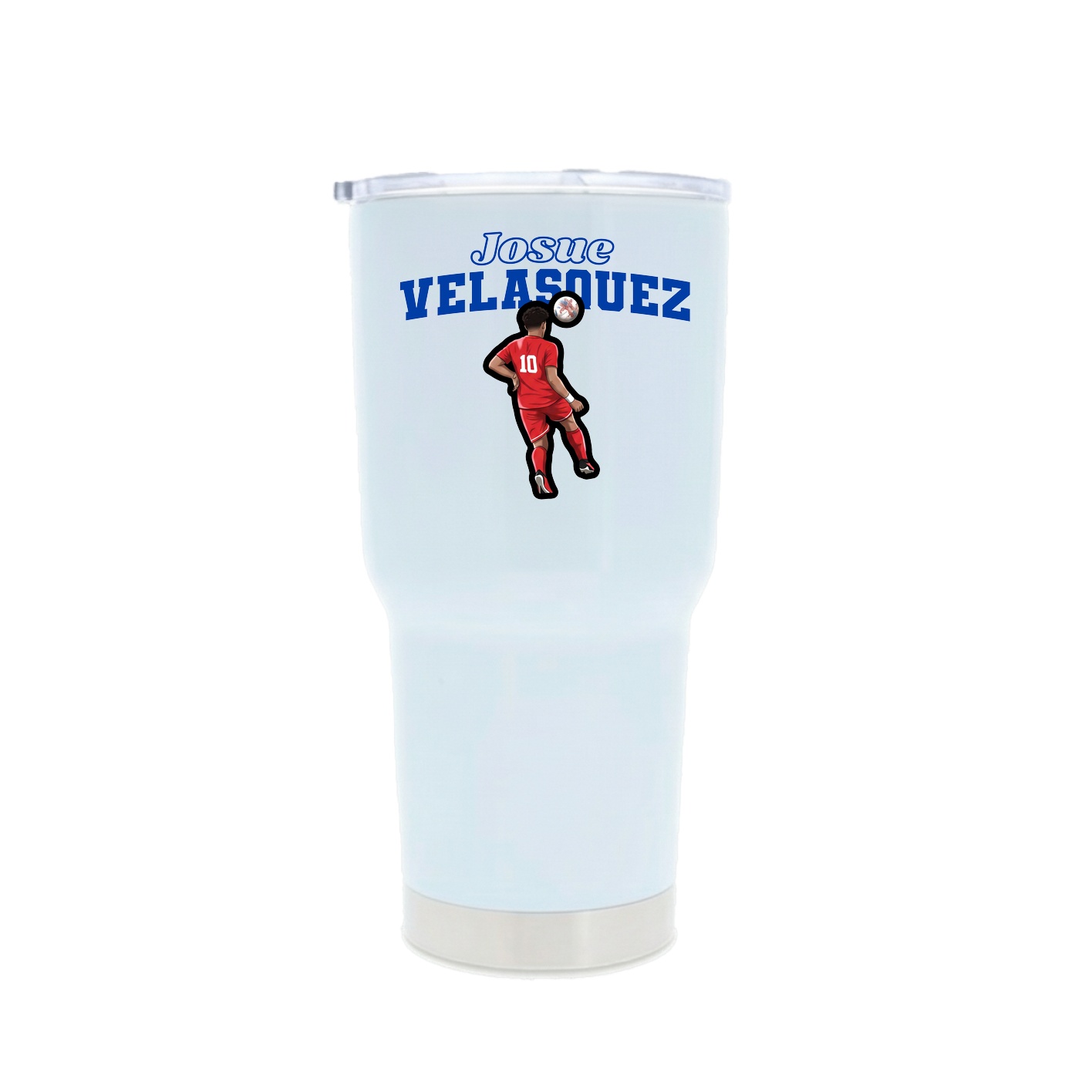 30oz Stainless Steel Tumbler — Name Arch in White