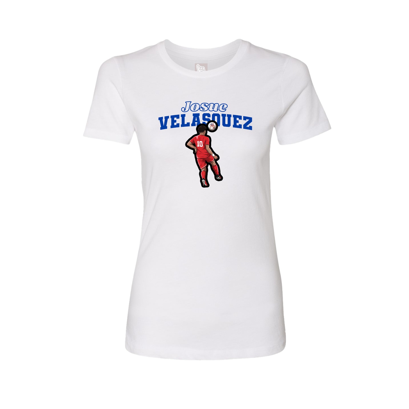 Fitted Women's Tee — Name Arch in White